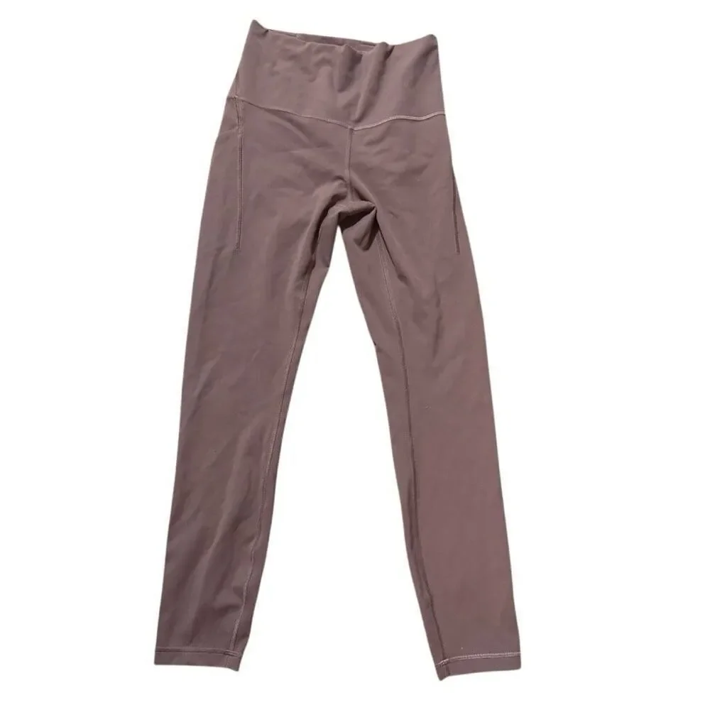 Lululemon Wunder Train high-rise tights with pockets in purple size 6
